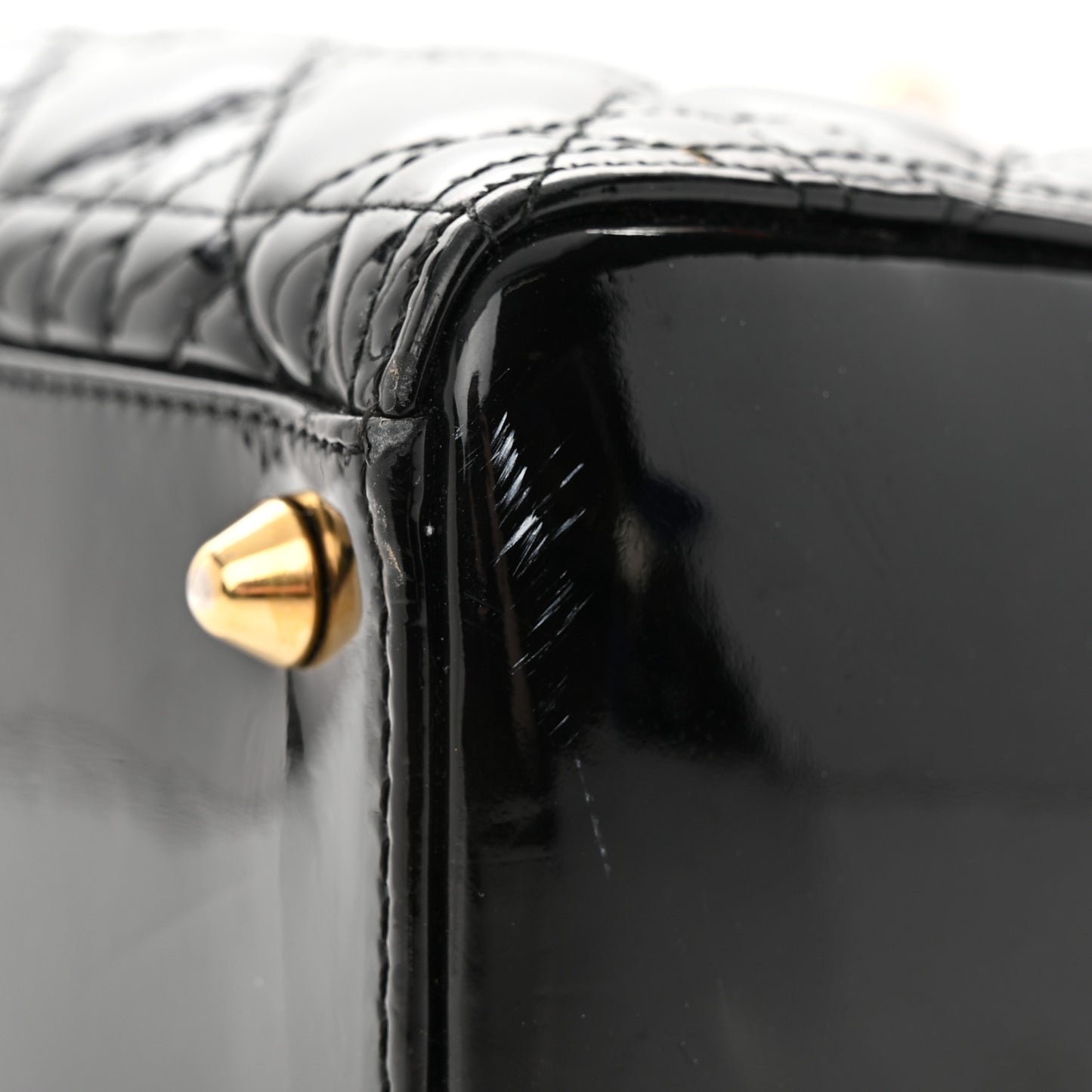 Patent Cannage Large Lady Dior Black