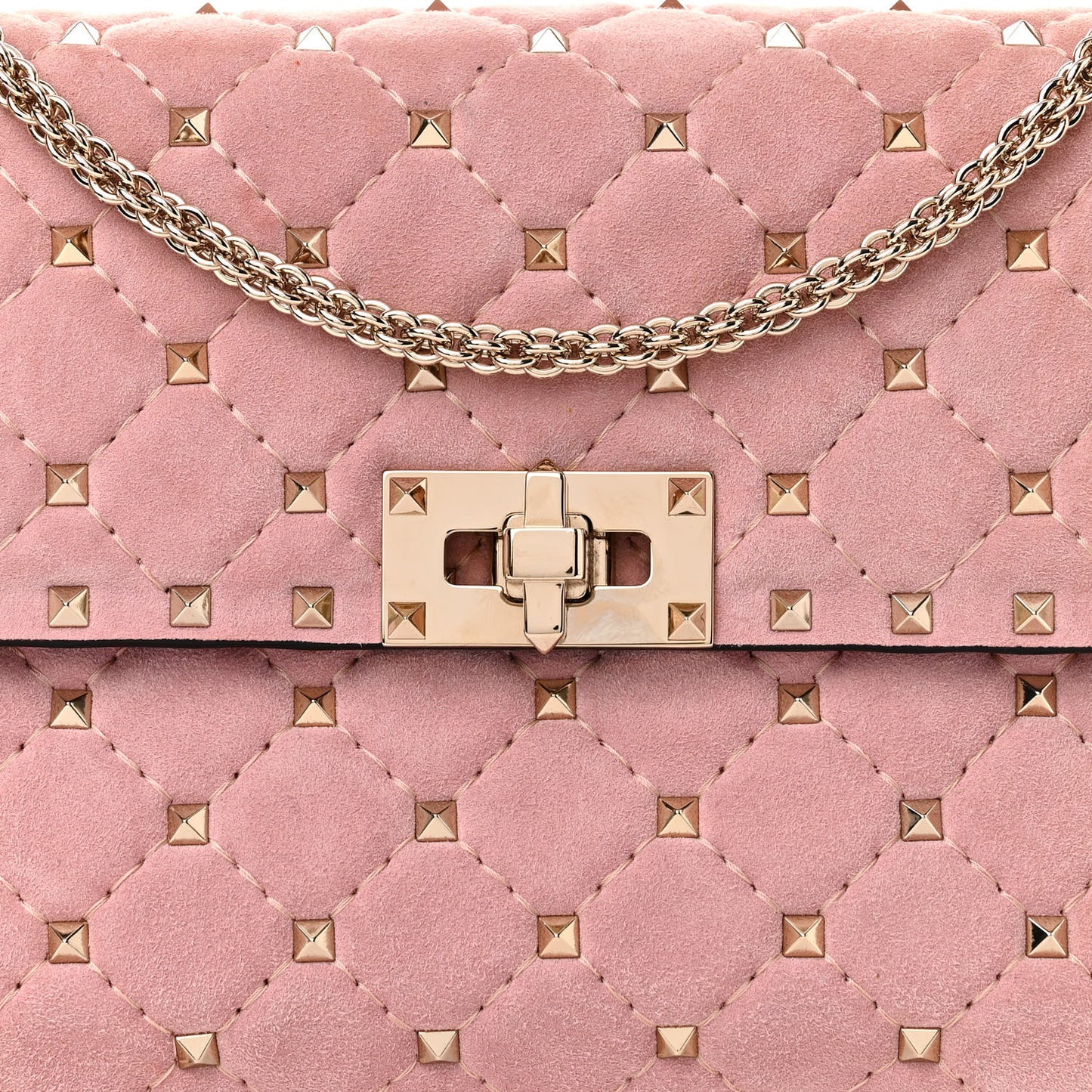 Suede Medium Rockstud Spike Shoulder Bag Loto
