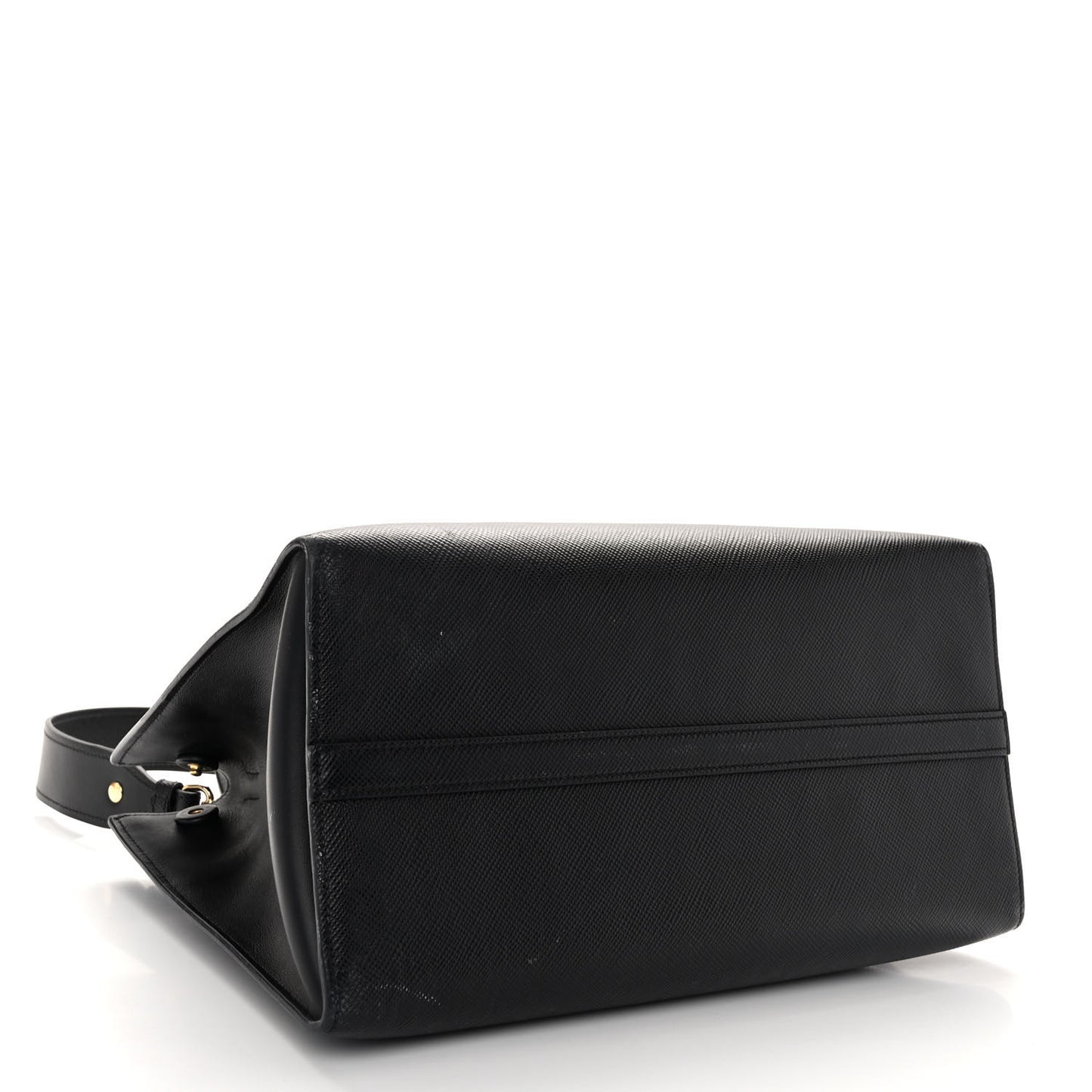 Saffiano Cuir Calfskin Medium Monochrome Top Handle Tote Black
