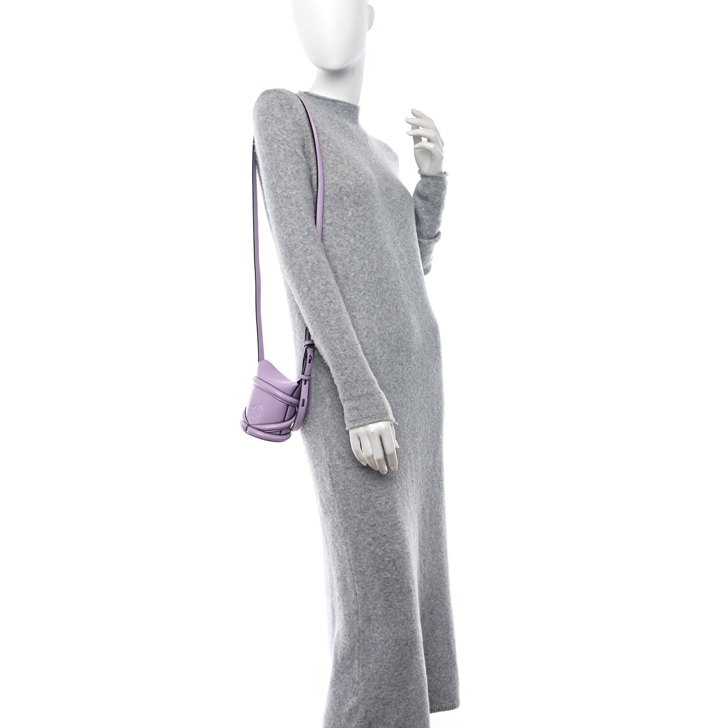 Calfskin Mini Curve Bucket Bag Light Purple