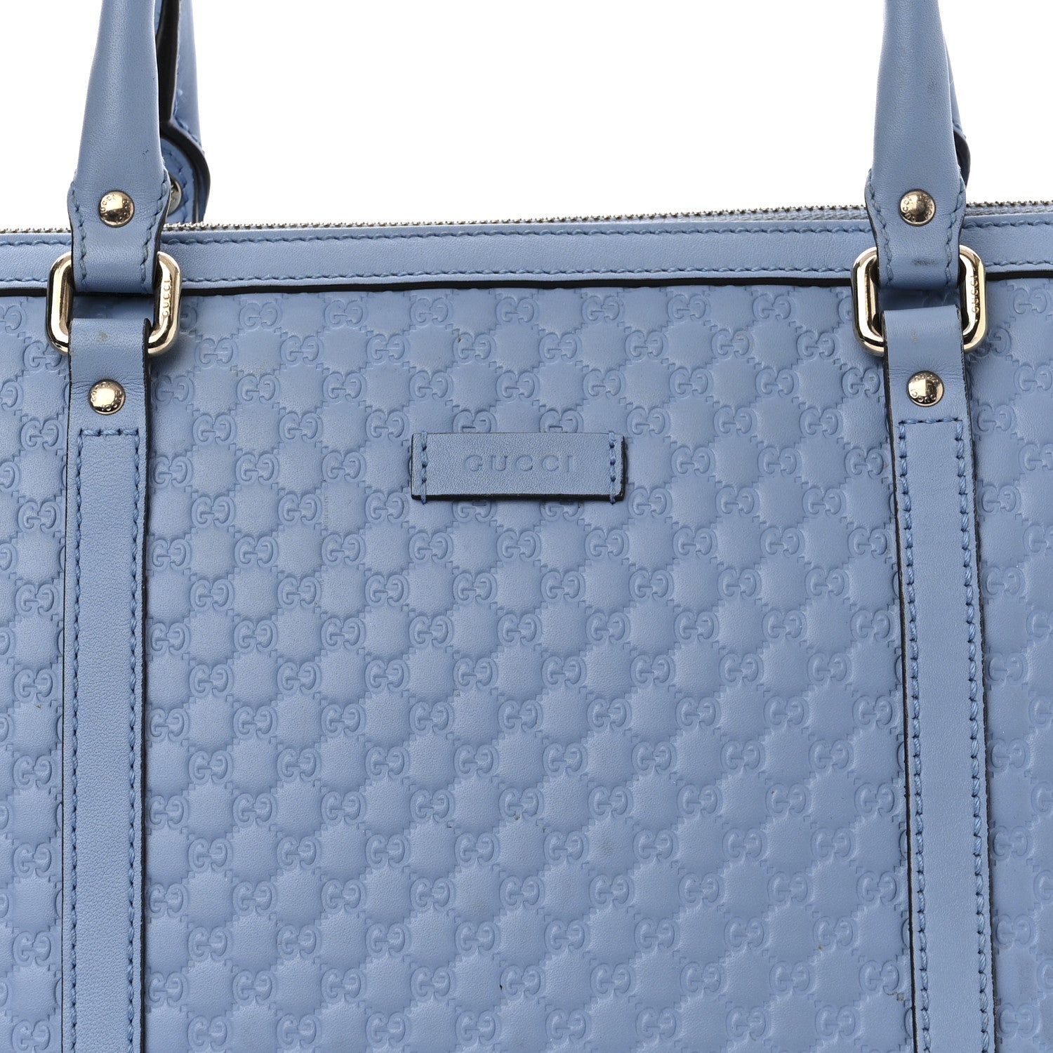 Gucci Soft Microguccissima Small Zippered Satchel Light Blue 8 of 17
