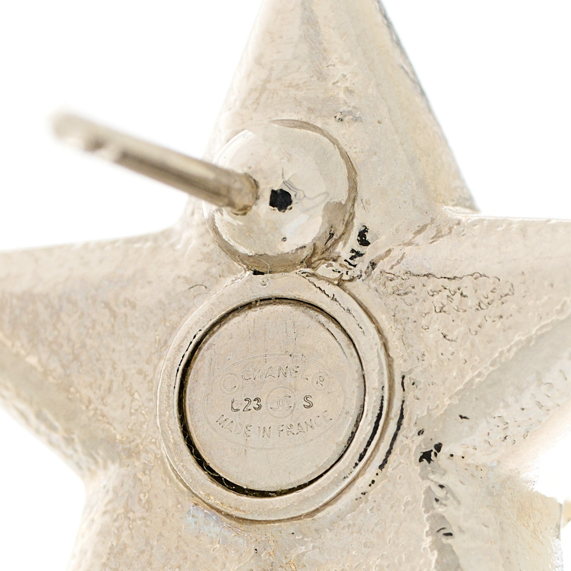 Chanel Crystal CC Star Earrings Silver 4 of 4