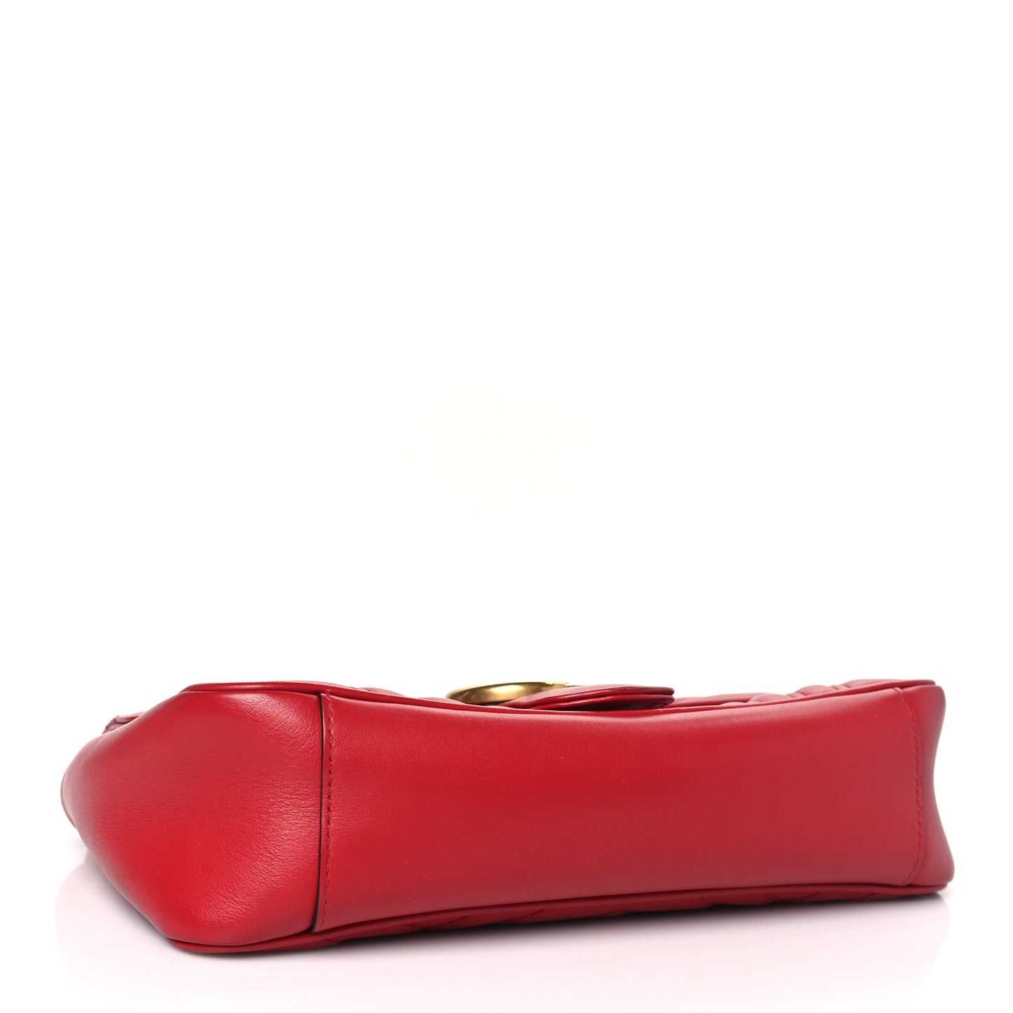 Calfskin Matelasse Small GG Marmont Shoulder Bag Hibiscus Red