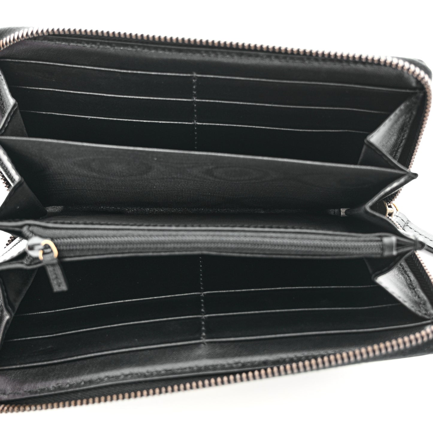 Calfskin Matelasse GG Marmont Zip Around Wallet Black