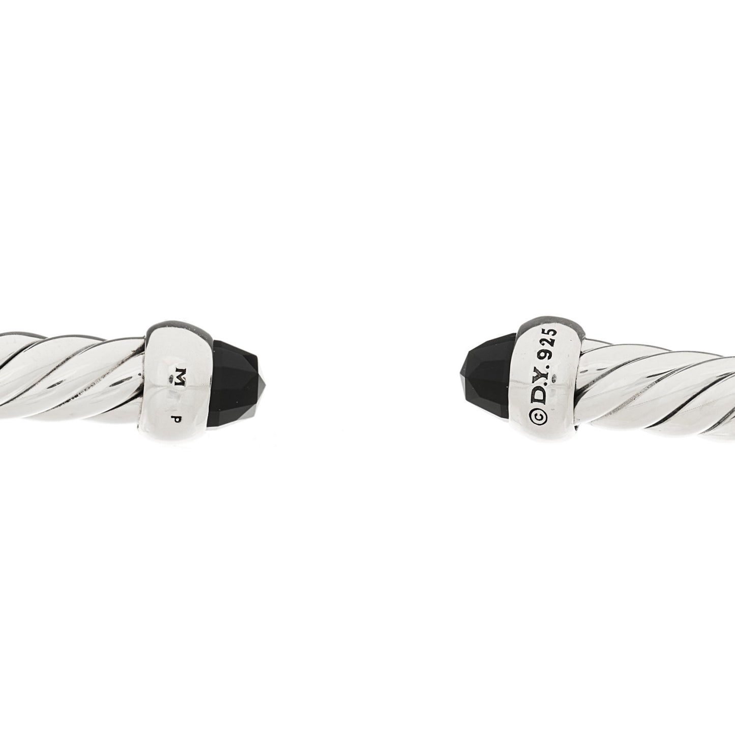 Sterling Silver Diamond Black Onyx 4mm Cable Classics Bracelet