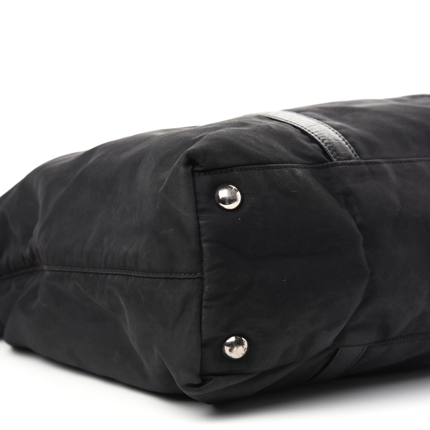Tessuto Nylon Calfskin Tote Black