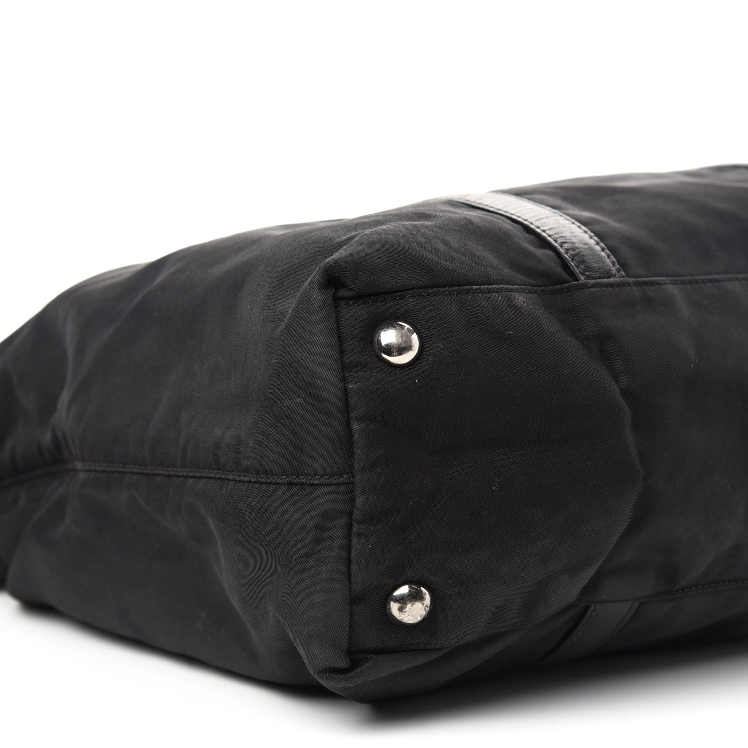 Prada Tessuto Nylon Calfskin Tote Black 7 of 9