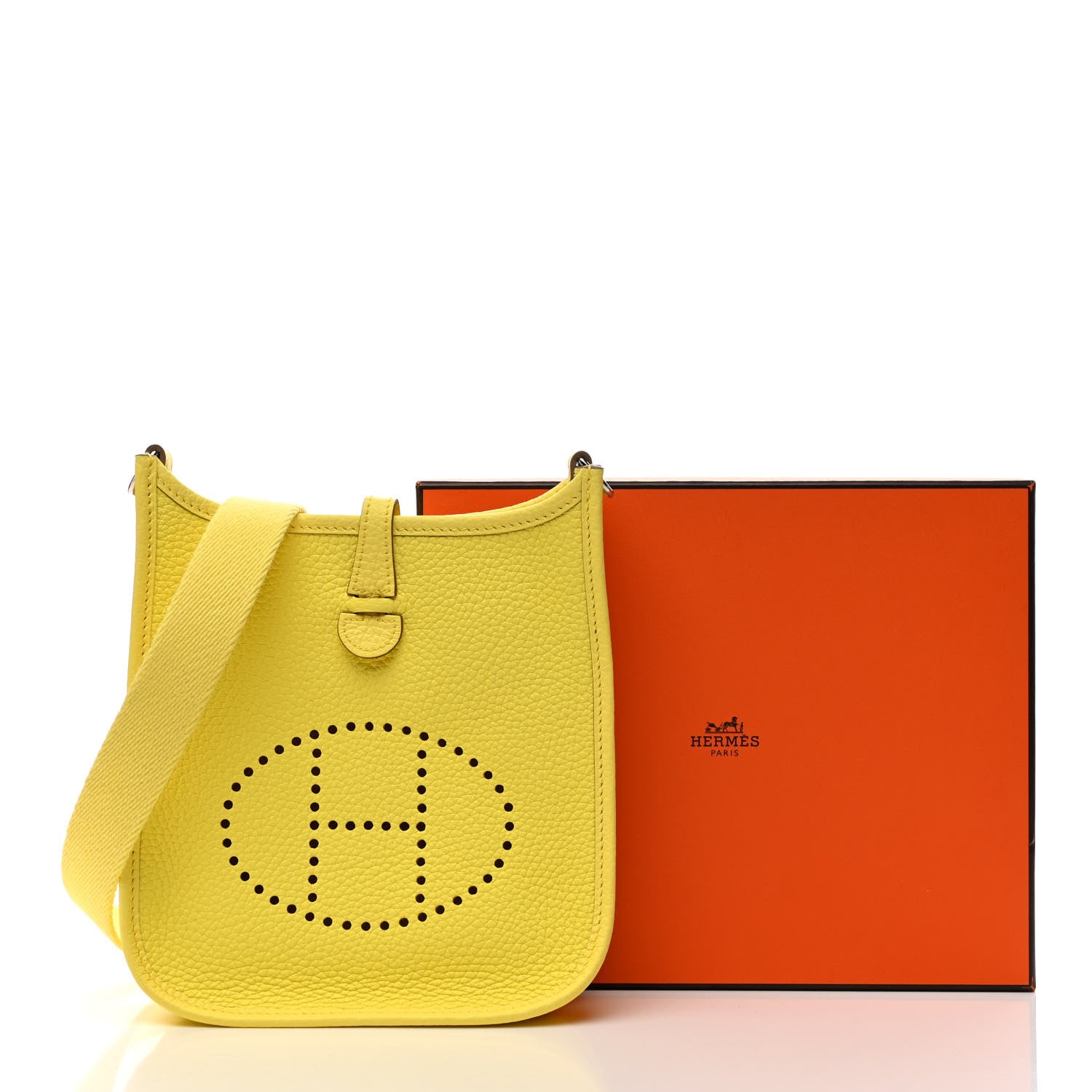 Hermes Taurillon Clemence Evelyne TPM Lime 11 of 11