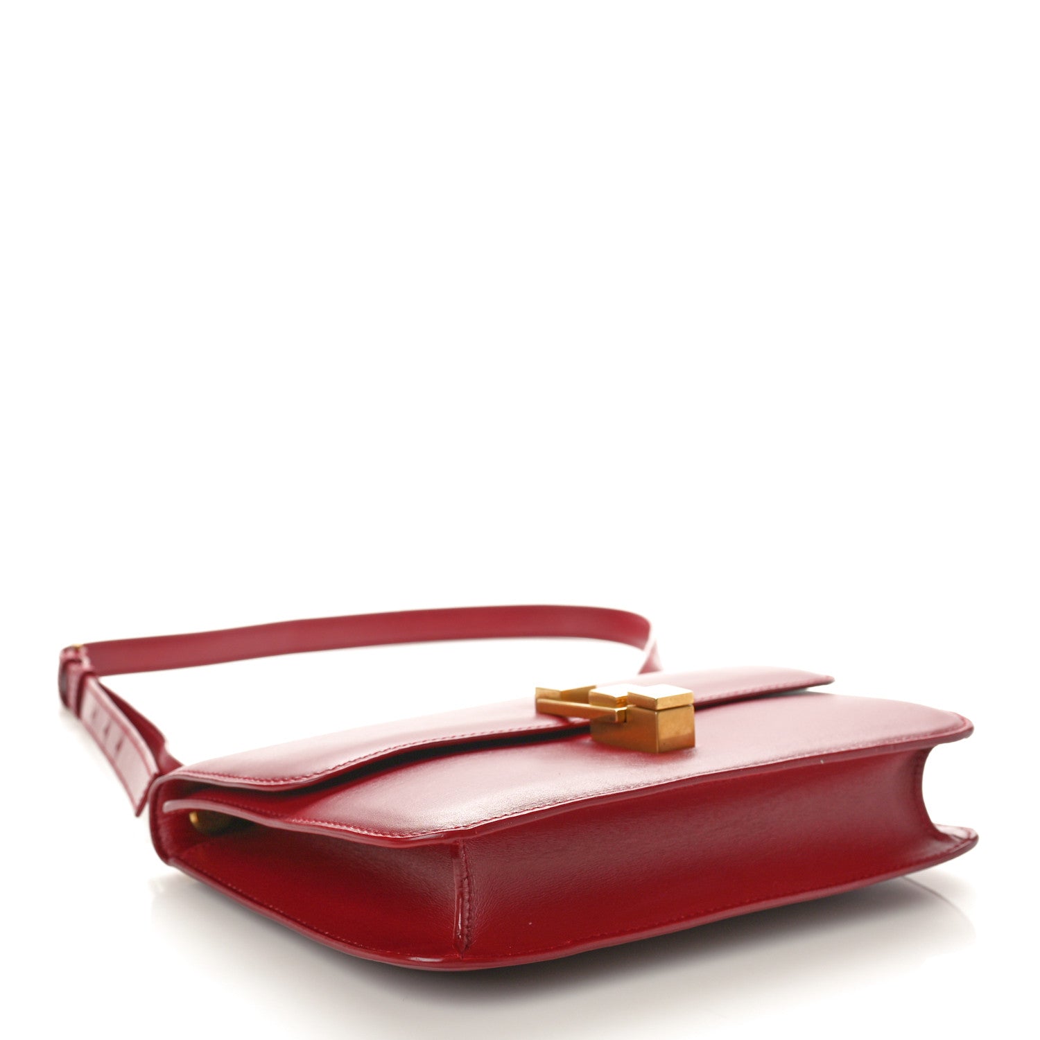 Saint Laurent Box Calfskin Le Carre Satchel Opyum Red 4 of 10