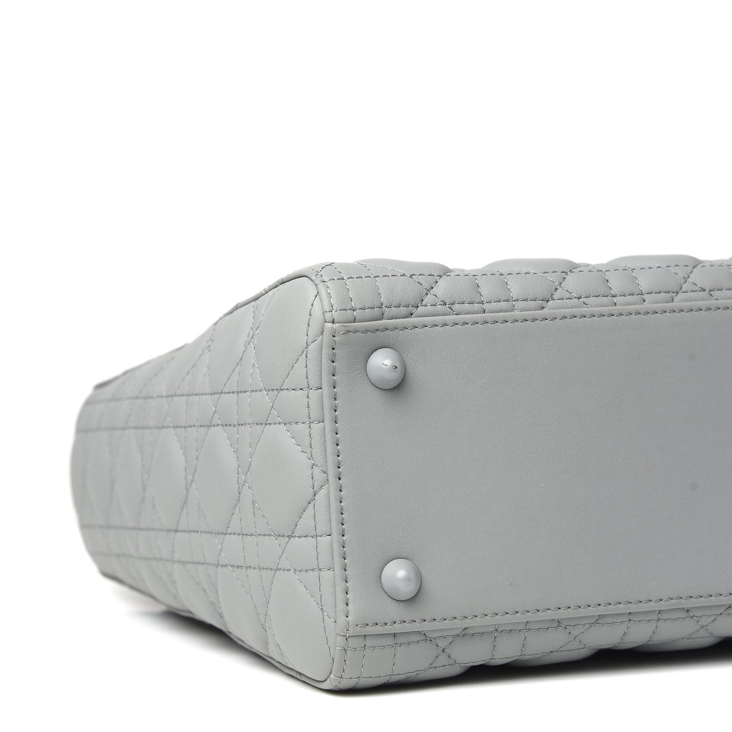 Ultra Matte Calfskin Cannage Large Lady Dior Grey Stone