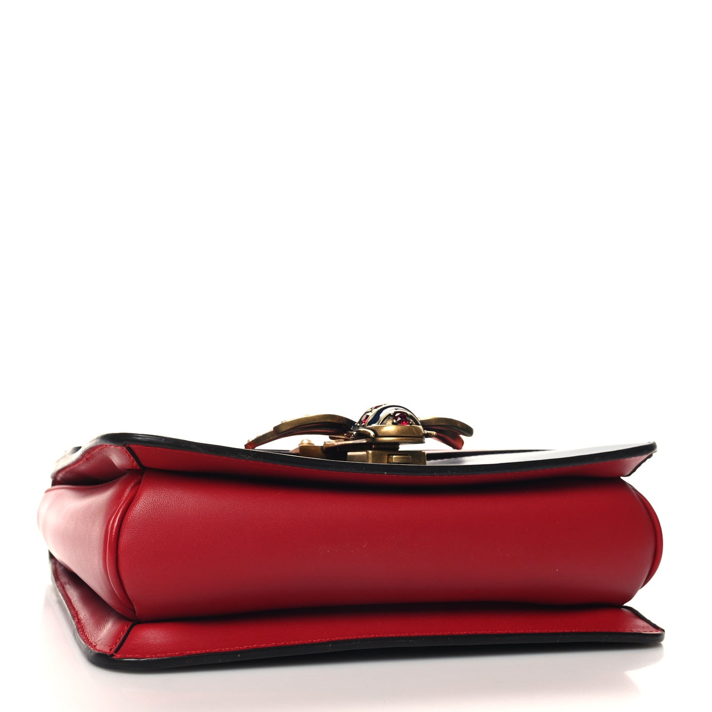Calfskin Sylvie Web Queen Margaret Shoulder Bag Blue Agata Hibiscus Red Mystic White