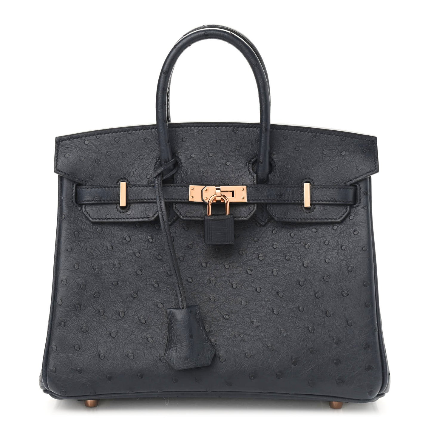 Ostrich Birkin 25 Bleu Indigo