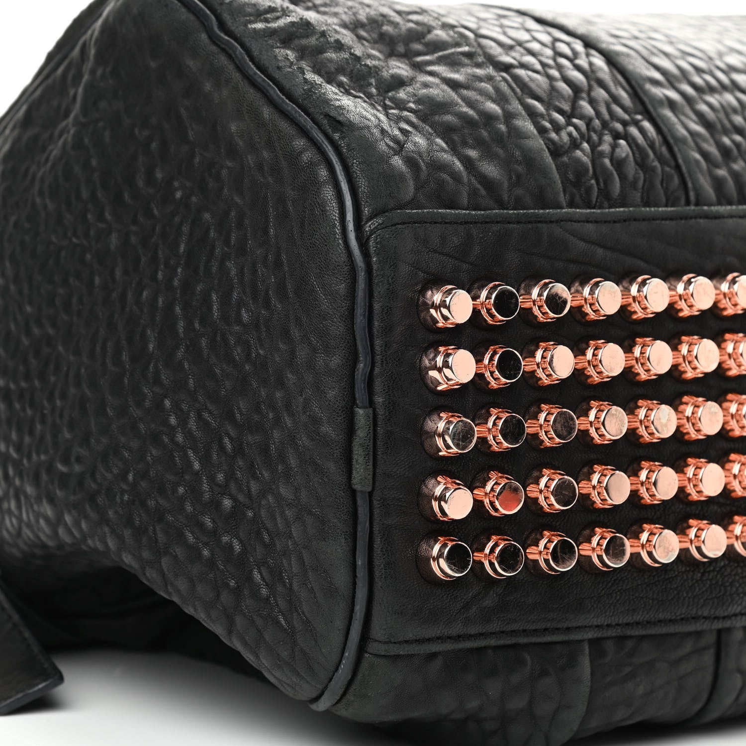 Alexander Wang Pebbled Lambskin Rocco Black Rose Gold Hardware 8 of 13