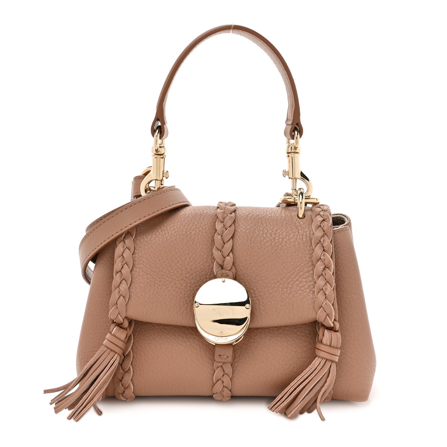 Grained Calfskin Mini Penelope Soft Shoulder Bag Woodrose