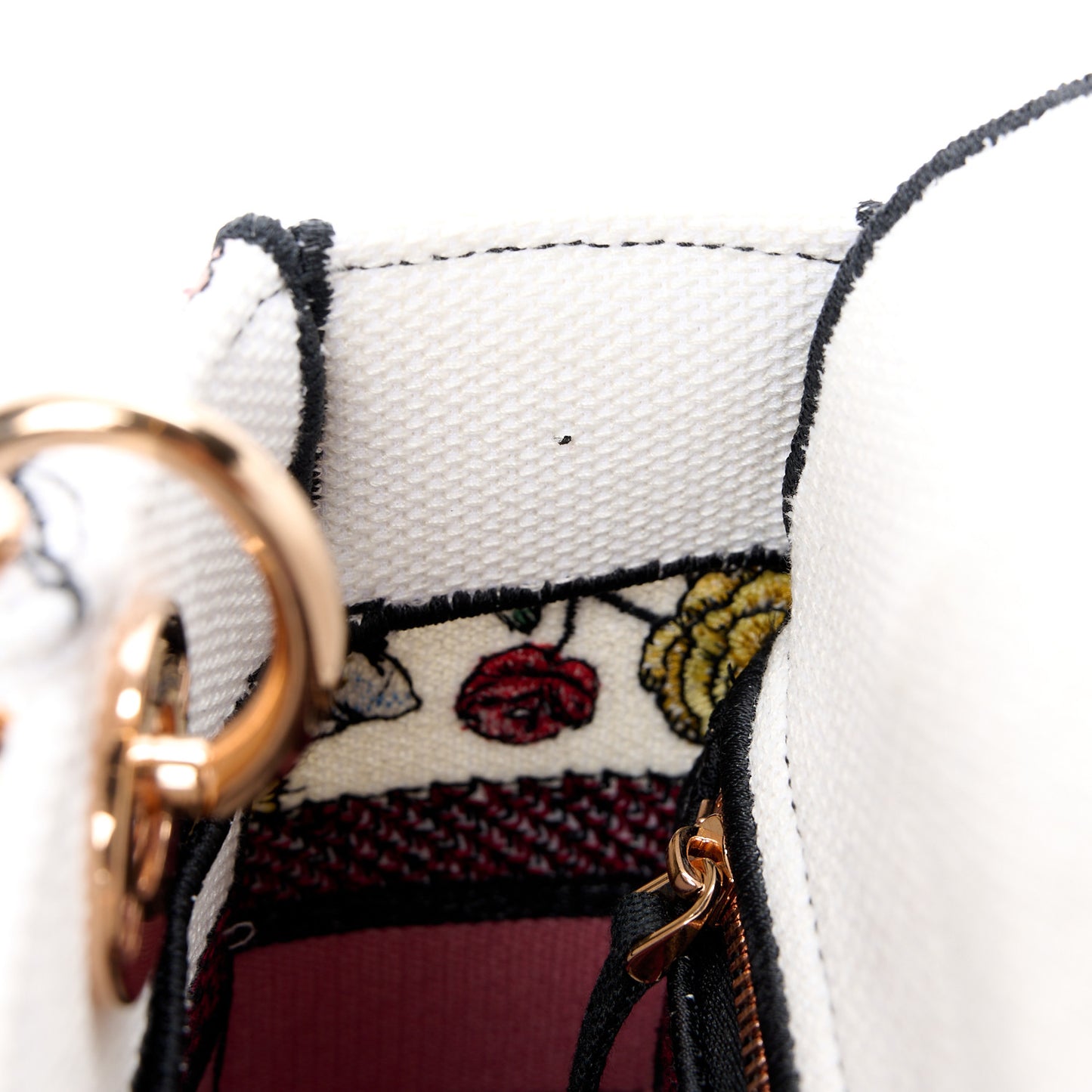 CHRISTIAN DIOR Canvas Florilegio Embroidered Medium Lady D-Lite White Multicolor