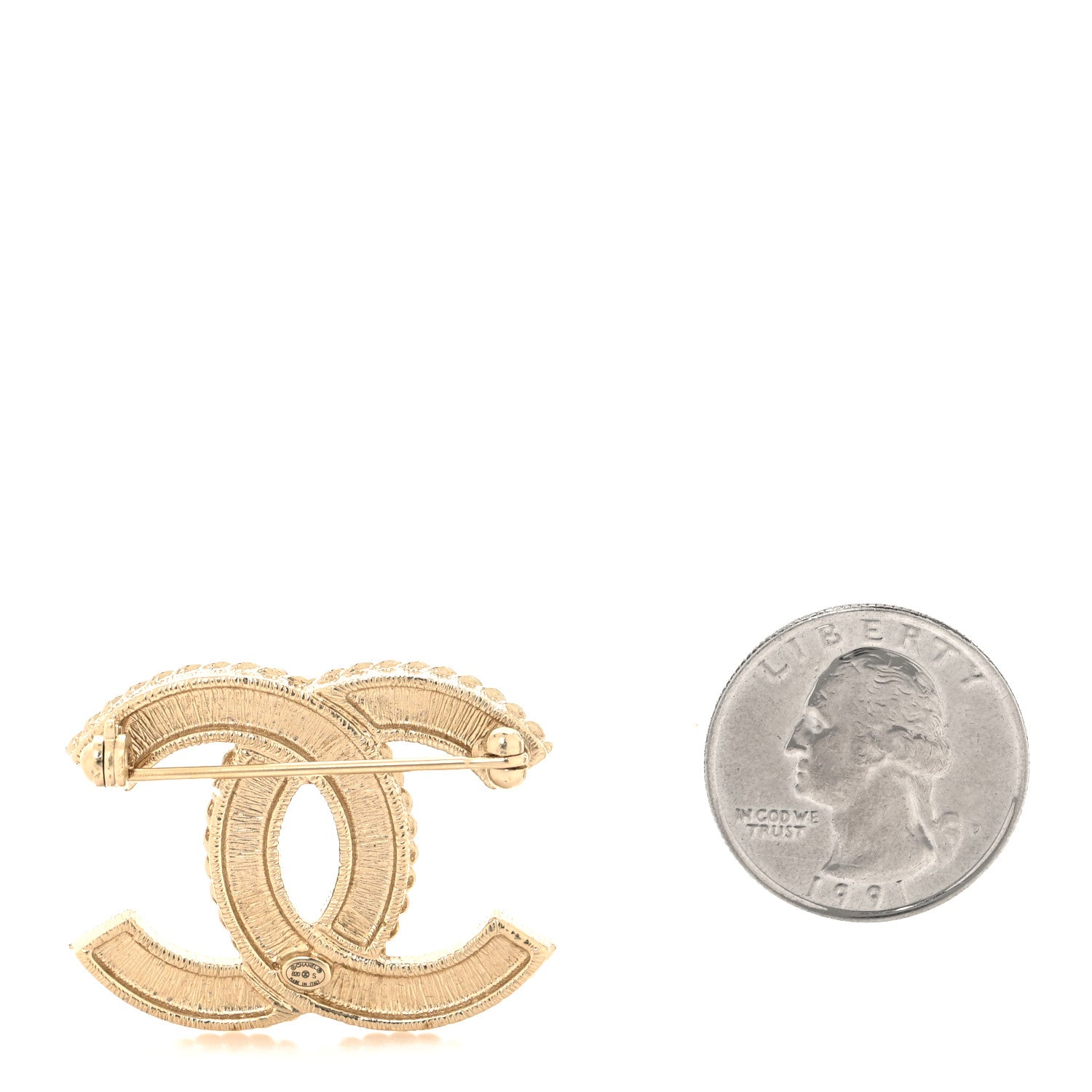 Chanel Pearl Crystal April In Paris CC Brooch Gold 2 of 6