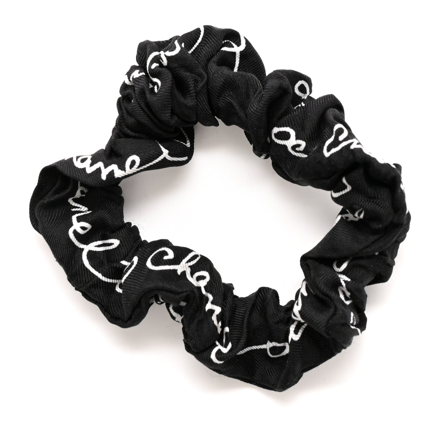 Silk CC Twilly Hair Tie Black White