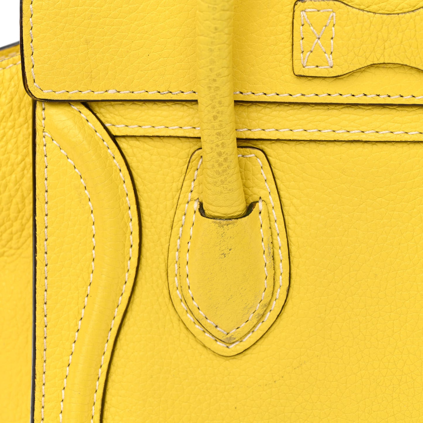 Drummed Calfskin Nano Luggage Citron