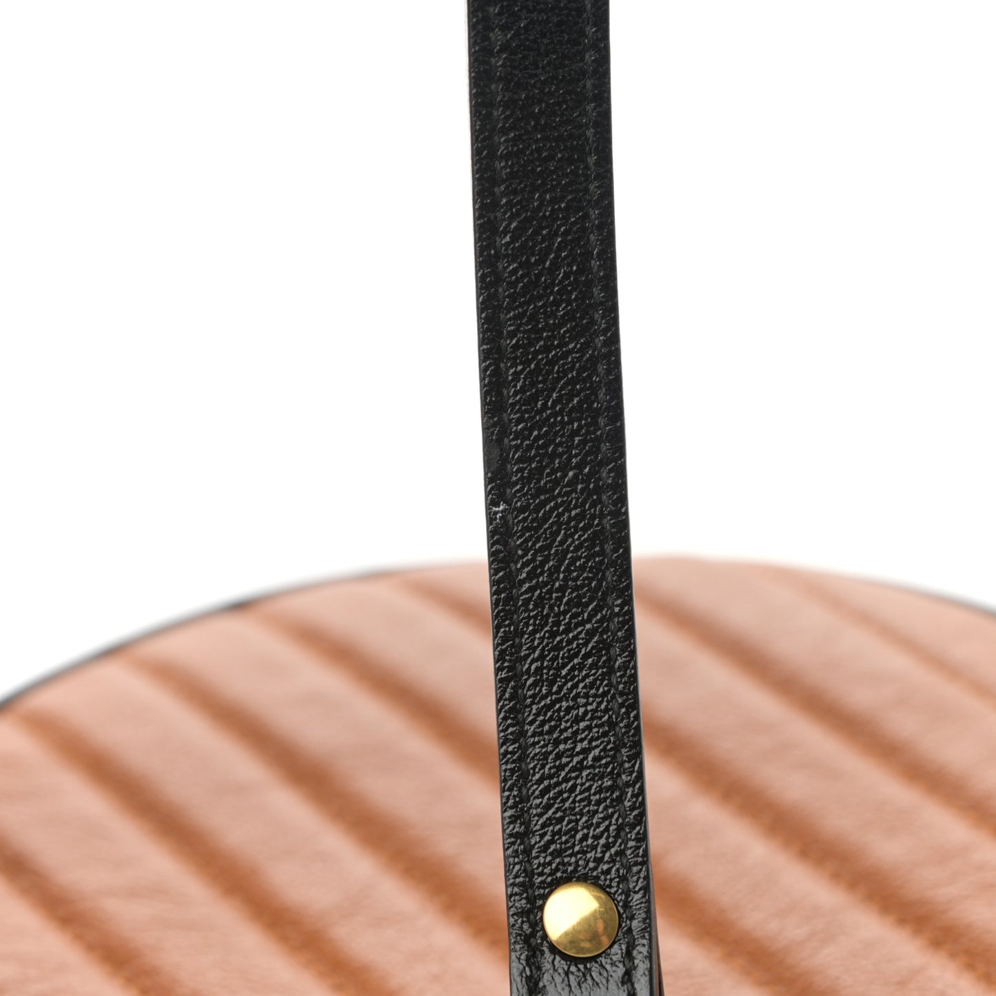 Azalea Calfskin Matelasse Diagonal Mini Torchon GG Marmont Round Shoulder Bag Cognac Black