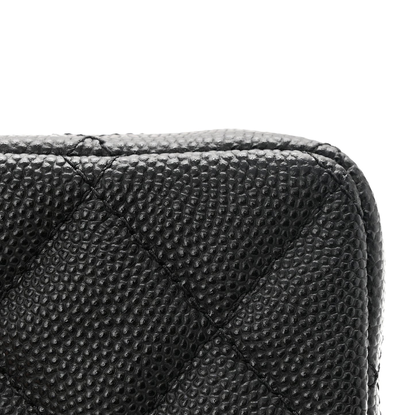 Caviar Quilted Mini Chain Belt Bag Black