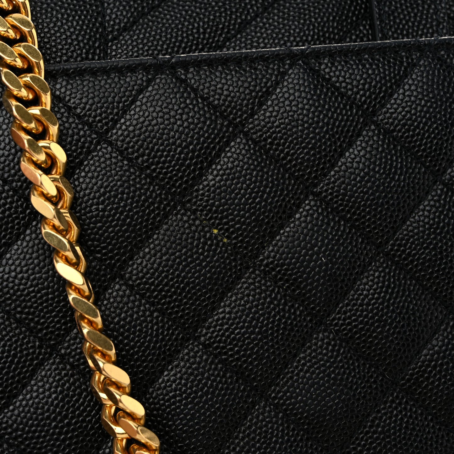 Grain De Poudre Textured Mixed Matelasse Triquilt Medium Monogram Satchel Black