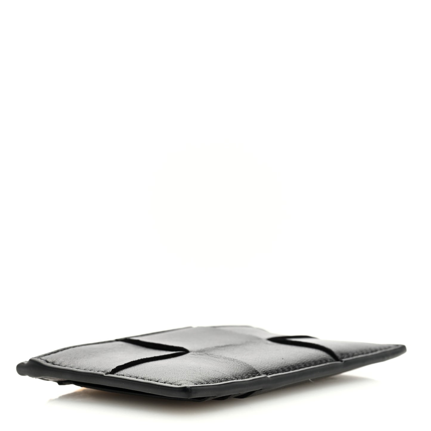 Nappa Maxi Intrecciato Zip Card Holder Black