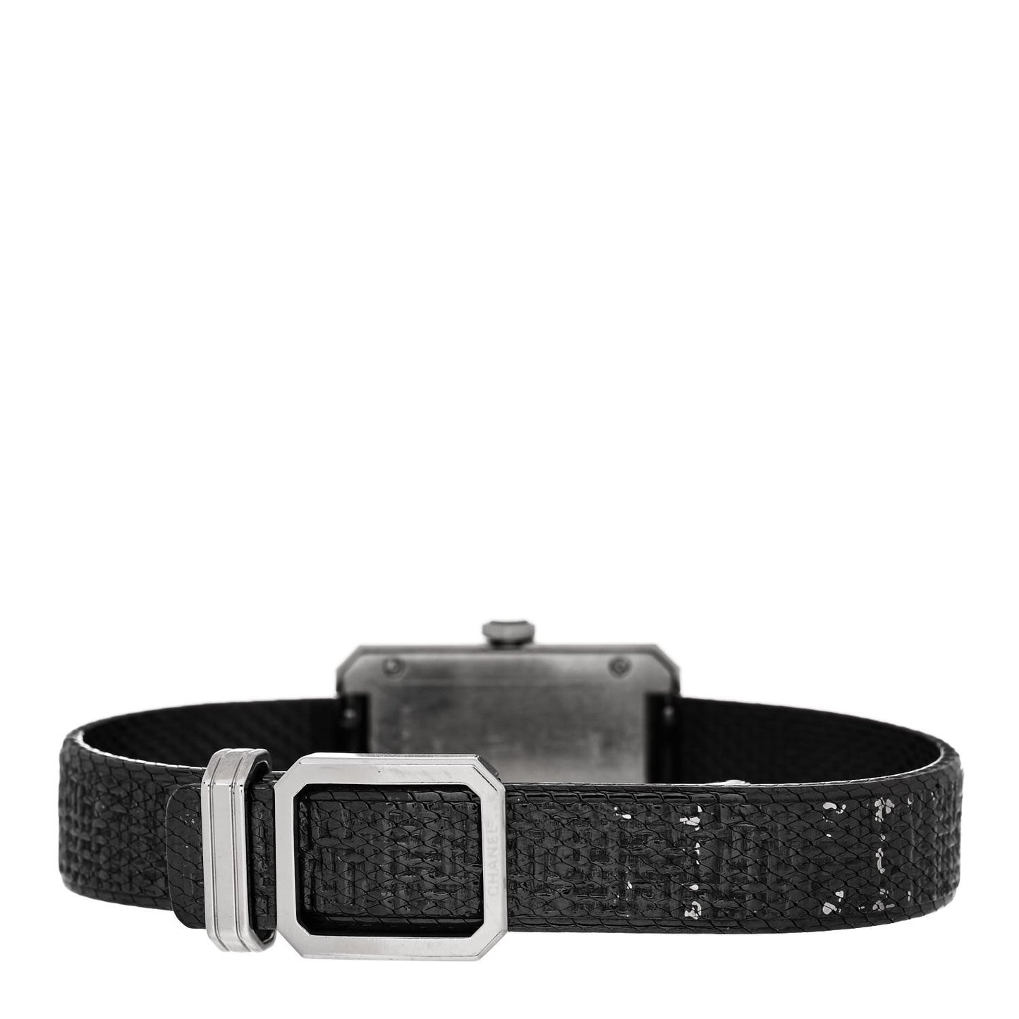 Stainless Steel Calfskin 21mm Boy-Friend Tweed Quartz Watch Black