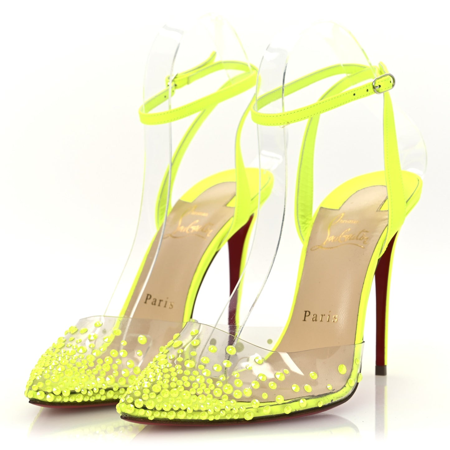 PVC Fluo Mat Spikaqueen 100 Pumps 37.5 Version Yellow Fluo