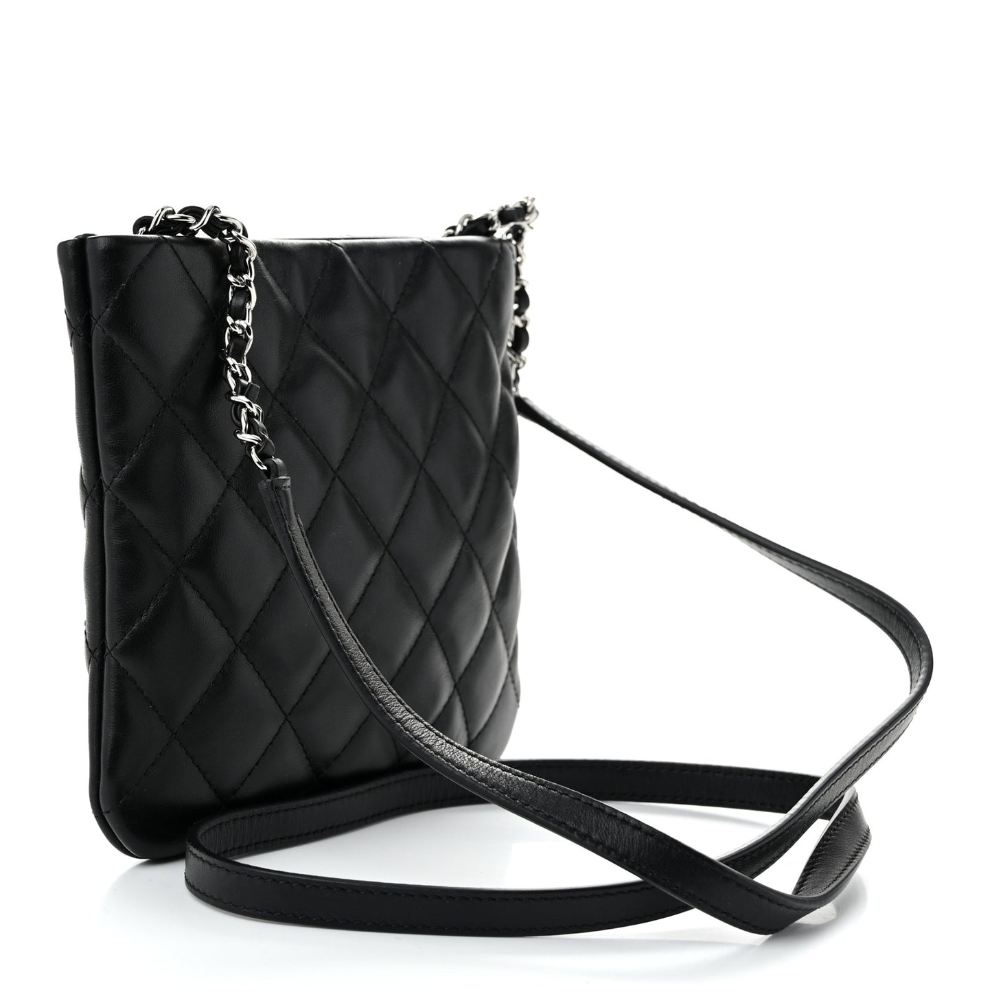 Calfskin Quilted Crossbody Bag Black