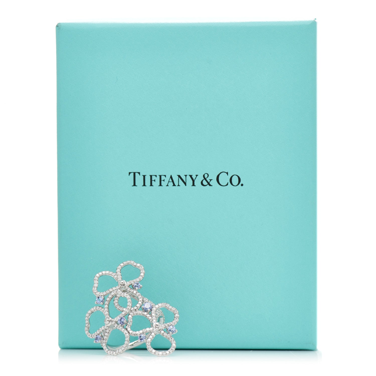 Tiffany Platinum Diamond Tanzanite Paper Flowers Open Cluster Ring 51 5.75 5 of 5