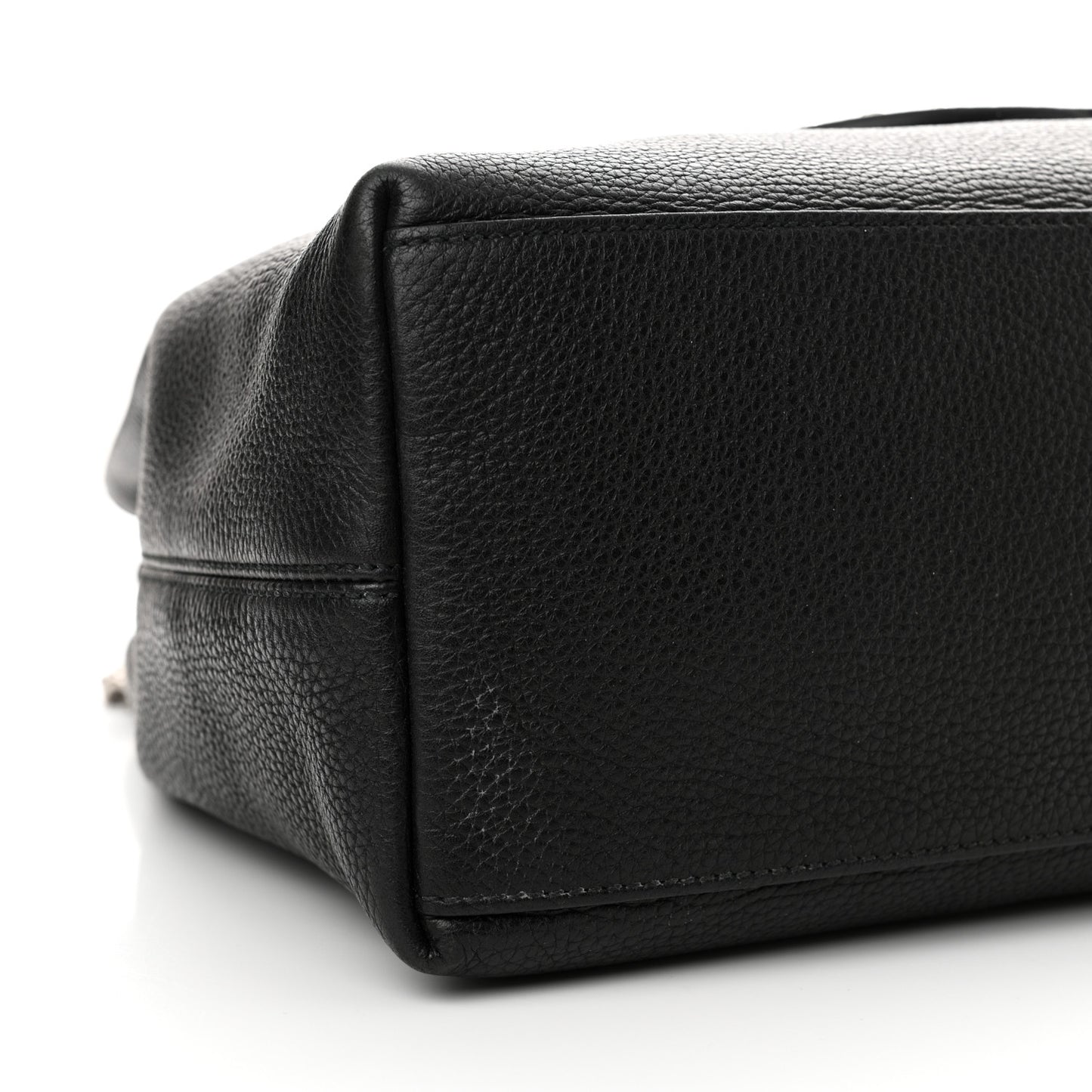 Pebbled Calfskin Studded Medium Soho Chain Shoulder Bag Black