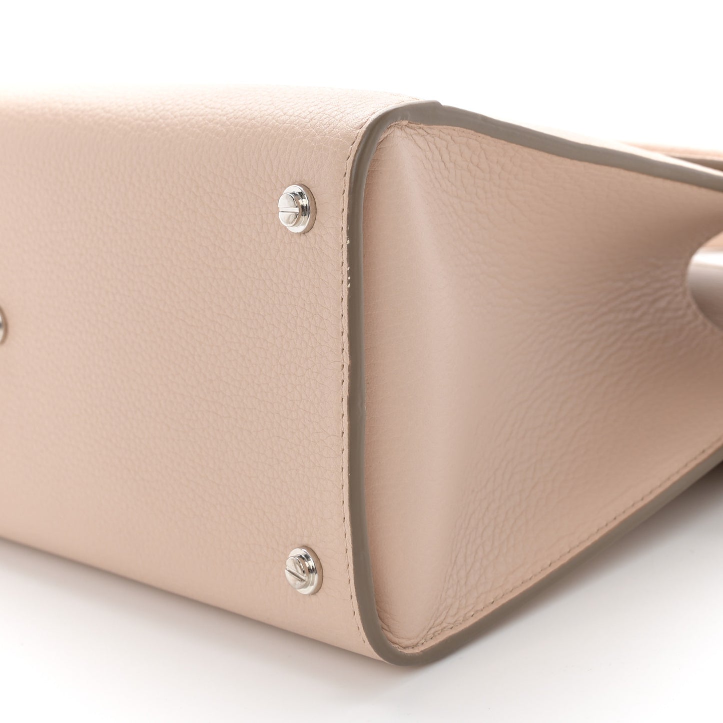 Grained Calfskin Small Horizon Satchel Beige