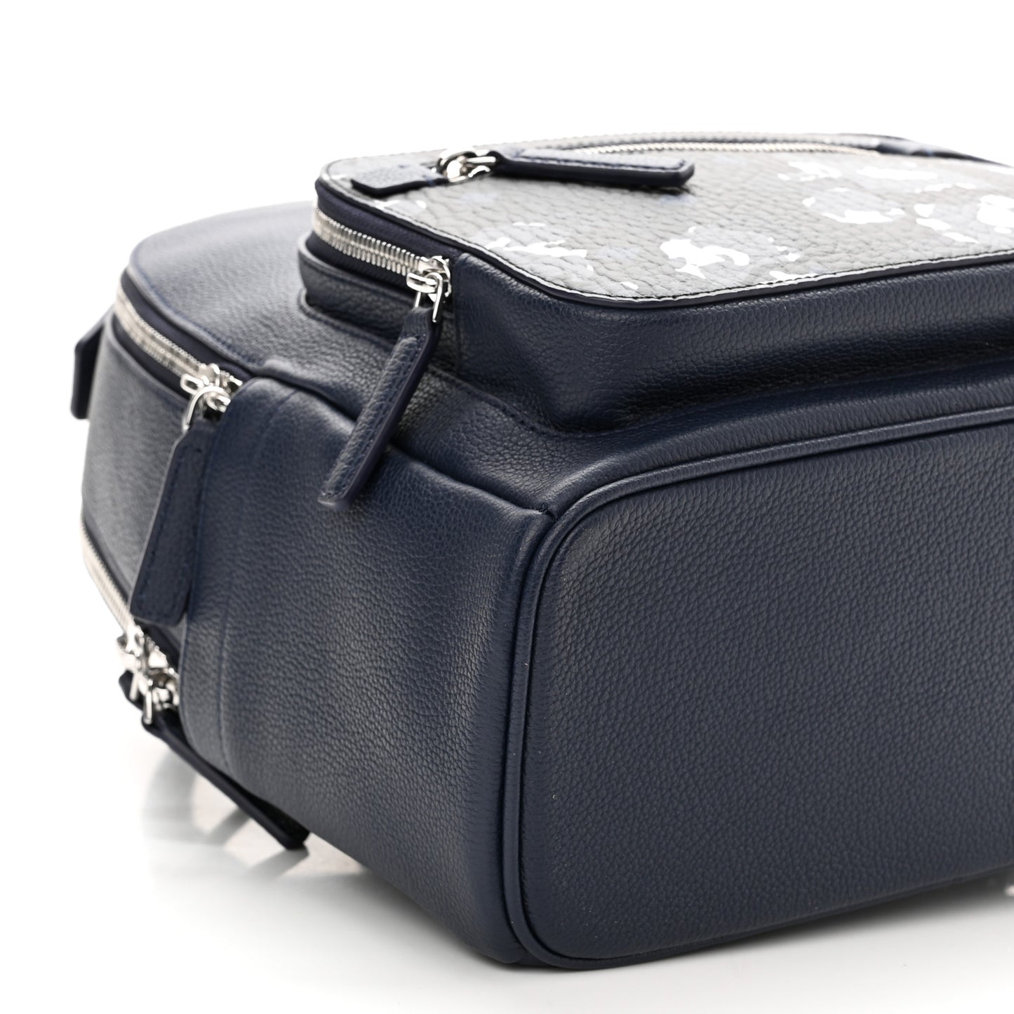 Calfskin Visetos Floral Leopard Klassik Small Stark Backpack Blue Black