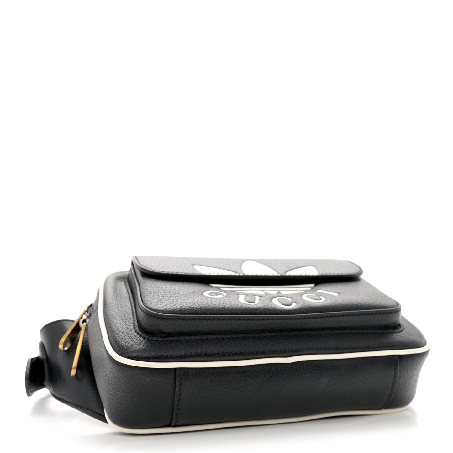 X ADIDAS Textured Dollar Calfskin Belt Bag Black