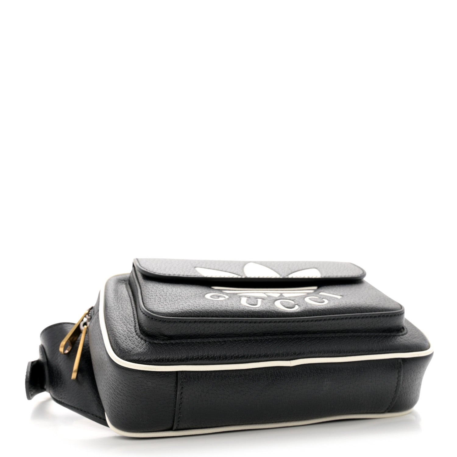 Gucci X ADIDAS Textured Dollar Calfskin Belt Bag Black 4 of 10