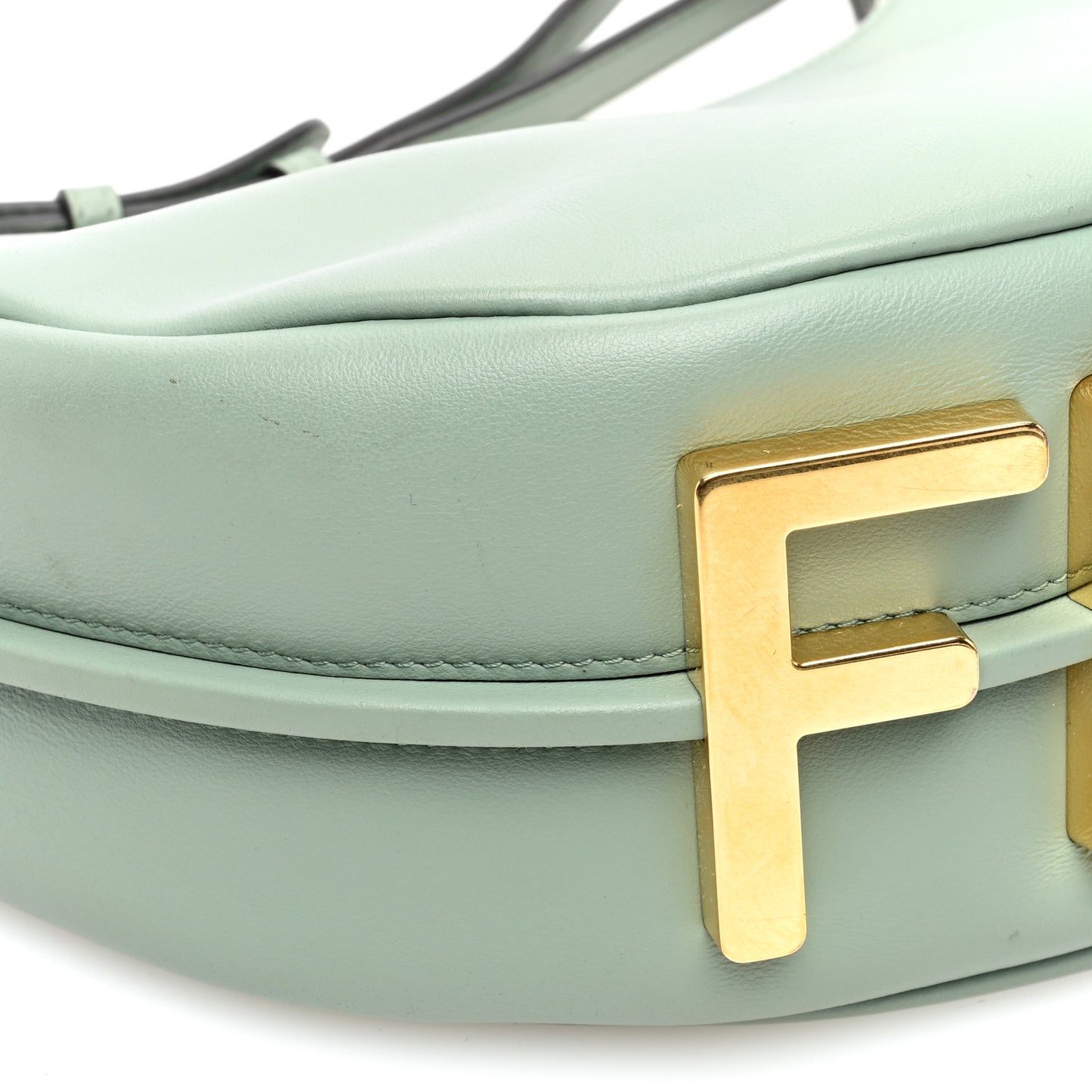 Vitello Grace Matte Small Fendigraphy Hobo Bag Menta