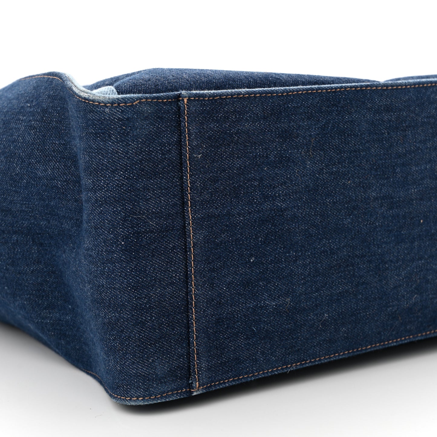 Denim East West Perforated Tote Blue