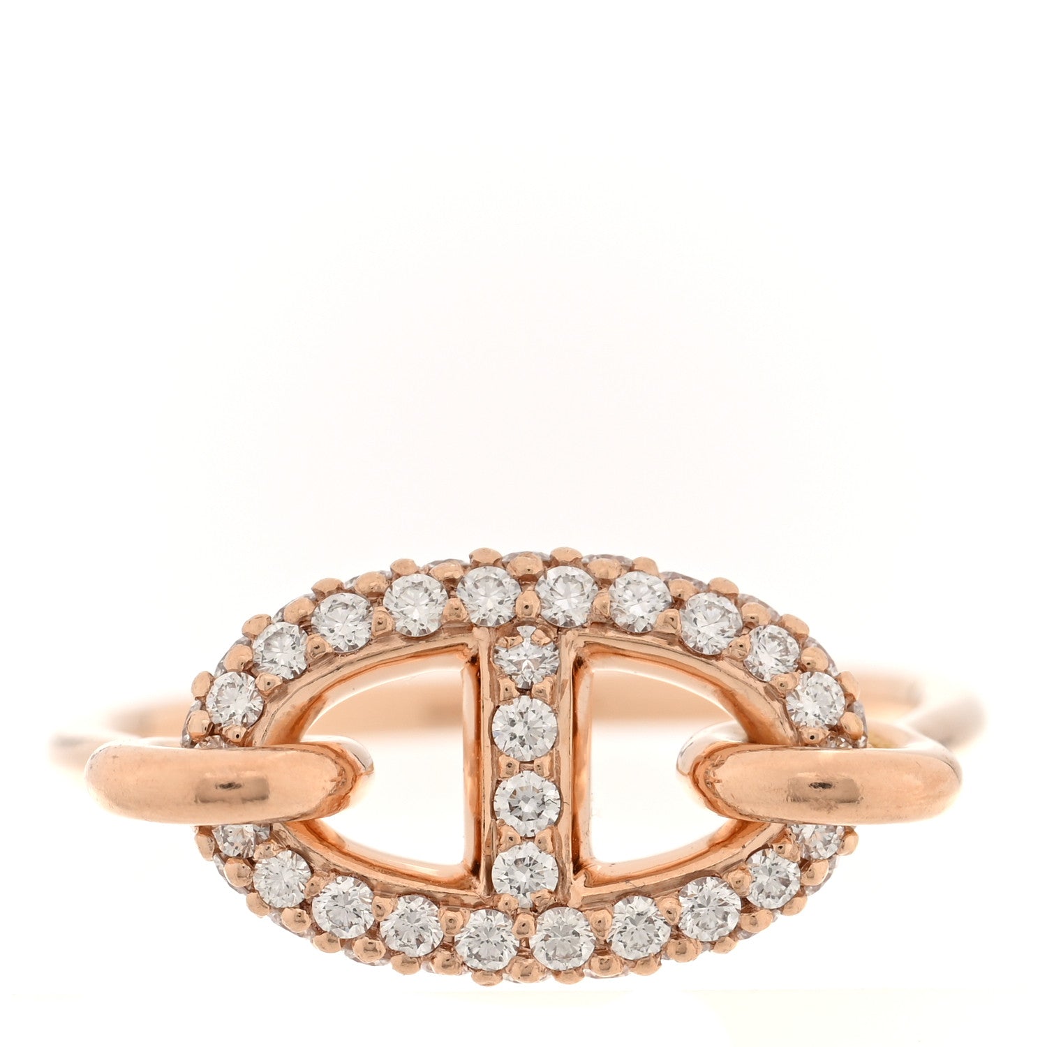 Hermes 18K Rose Gold Diamond Farandole Ring 53 6.25 1 of 5