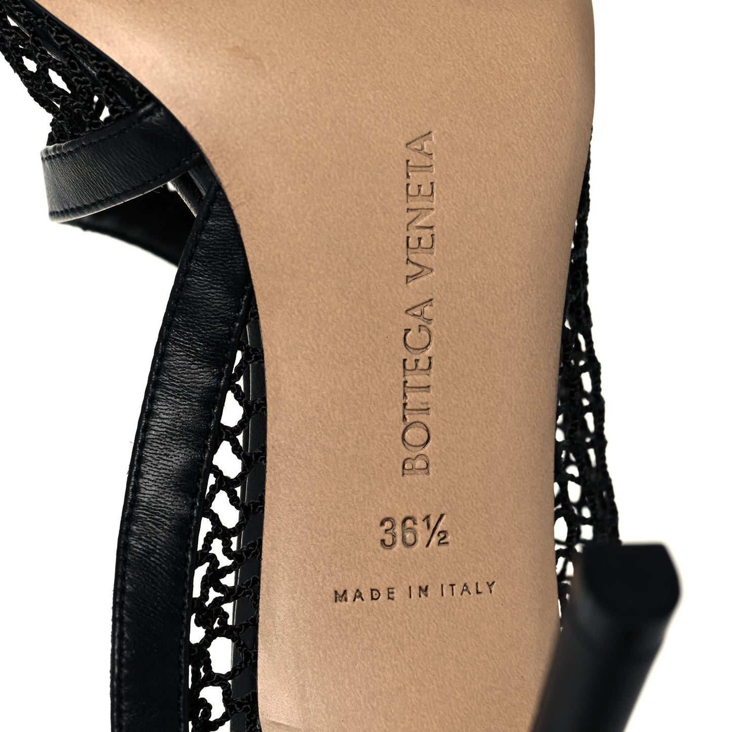 Mesh Nappa Chunky Chain Sandals 36.5 Black
