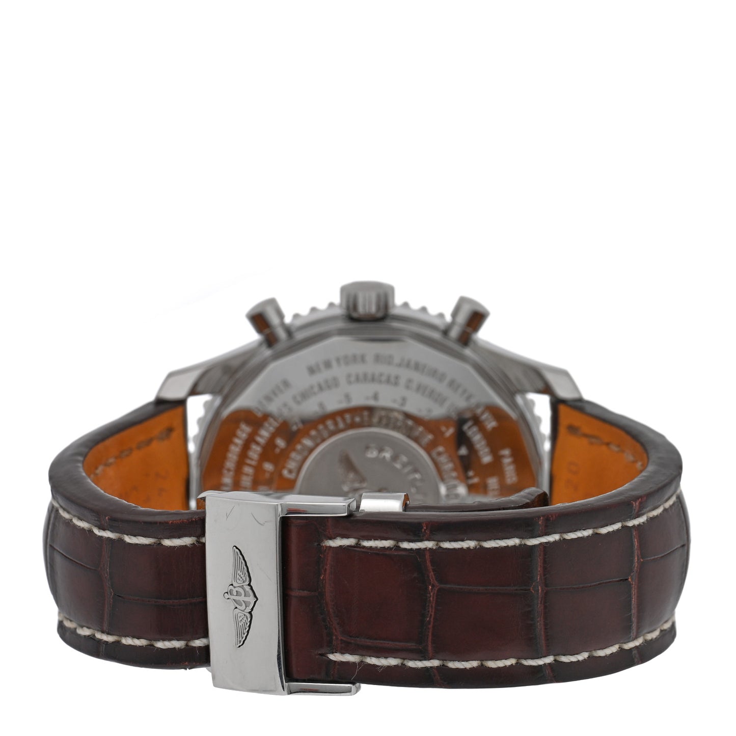Stainless Steel Alligator 46mm Navitimer 1884 Limited Edition Chronograph Automatic Watch Black A24322