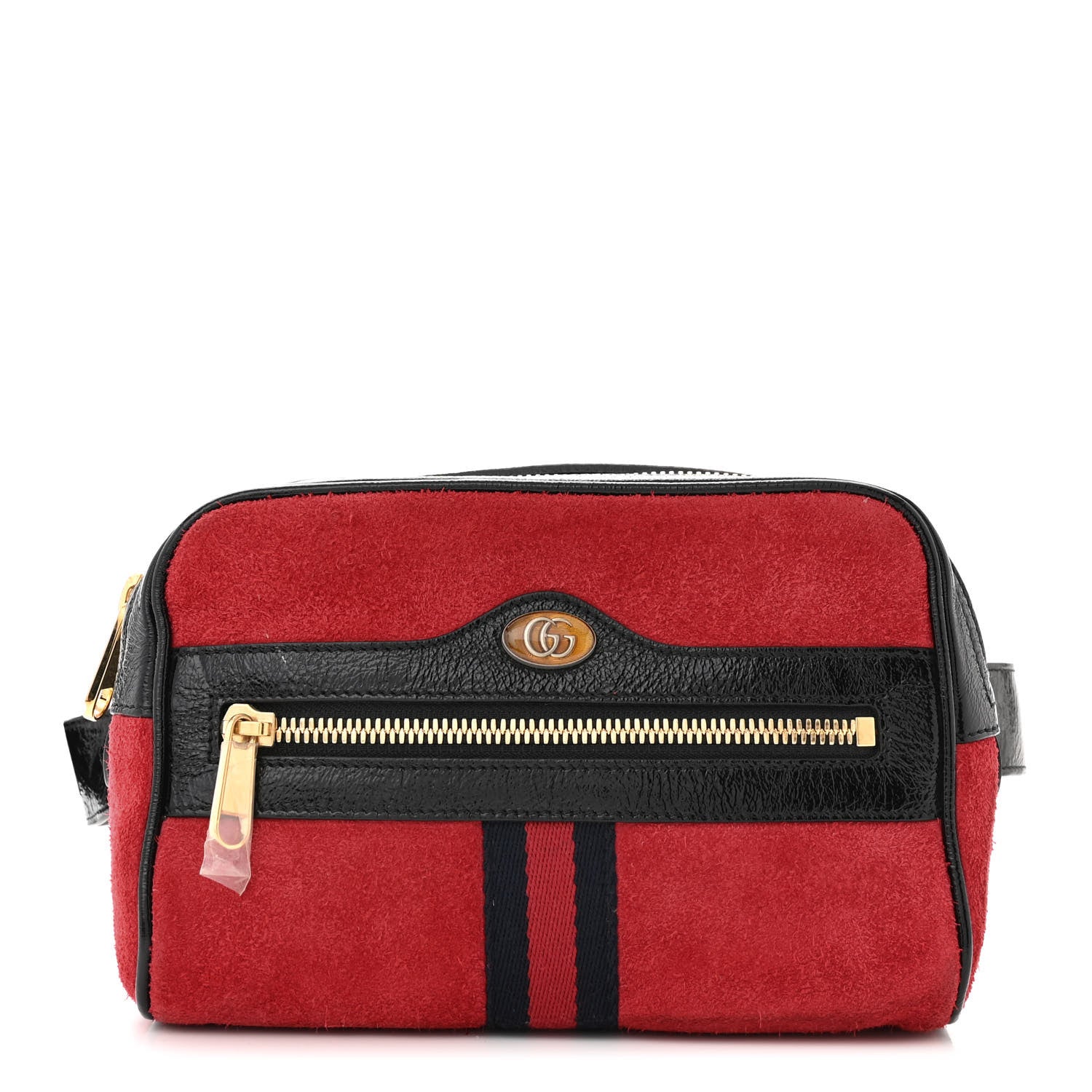 Gucci Suede Small Ophidia Belt Bag 85 34 Hibiscus Red 1 of 11