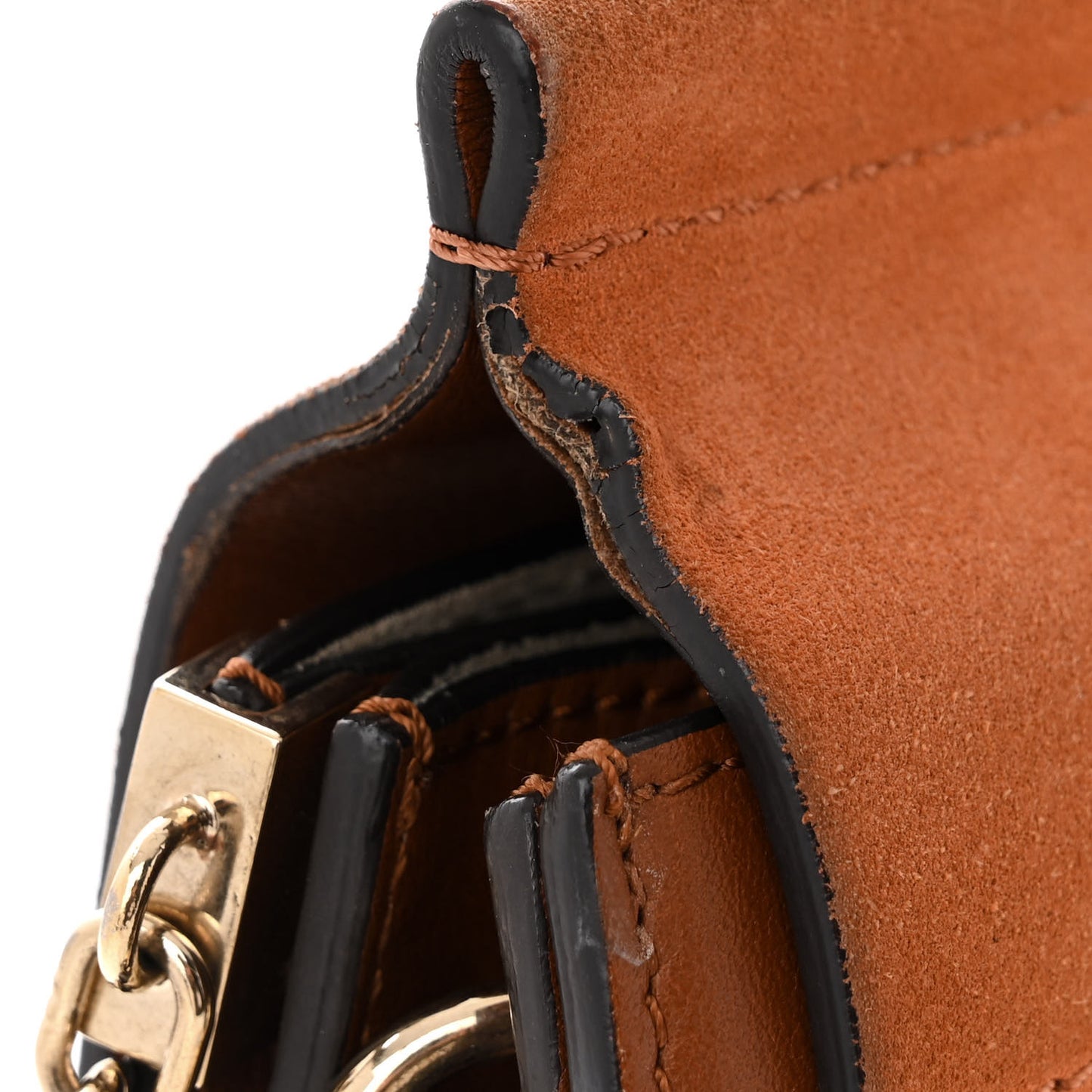 Suede Calfskin Medium Faye Shoulder Bag Tobacco