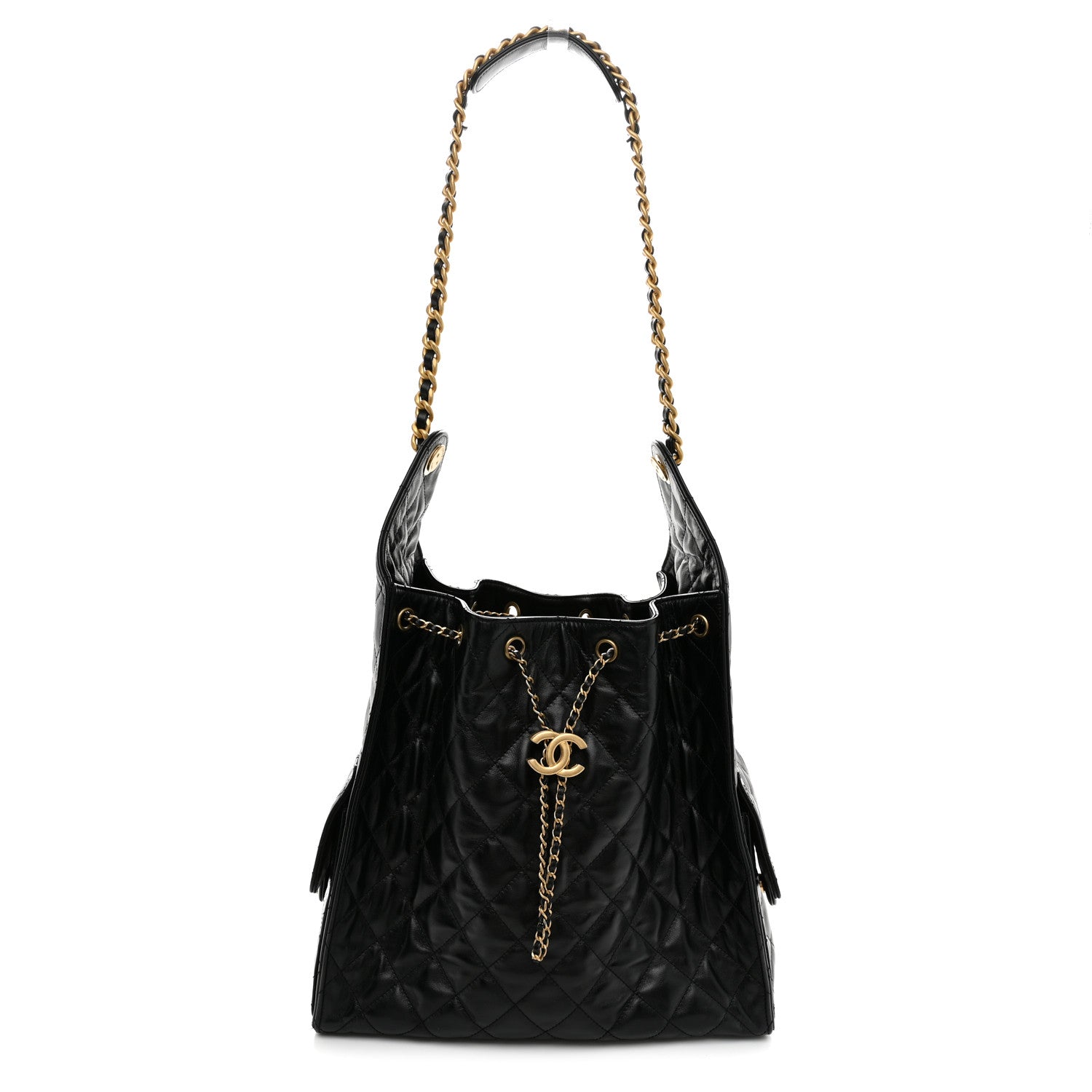 Chanel Shiny Crumpled Calfskin Quilted Medium Chanel 25 Handbag
