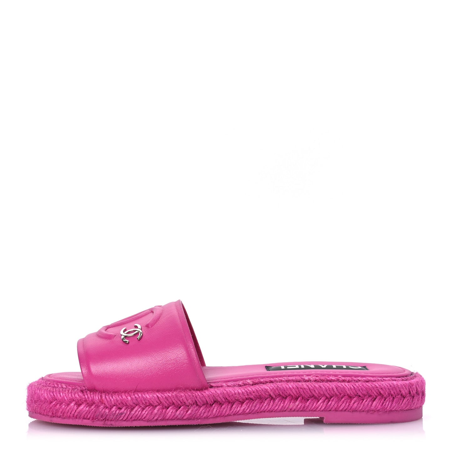 Lambskin Cord Braided Slide Sandals 37 Pink