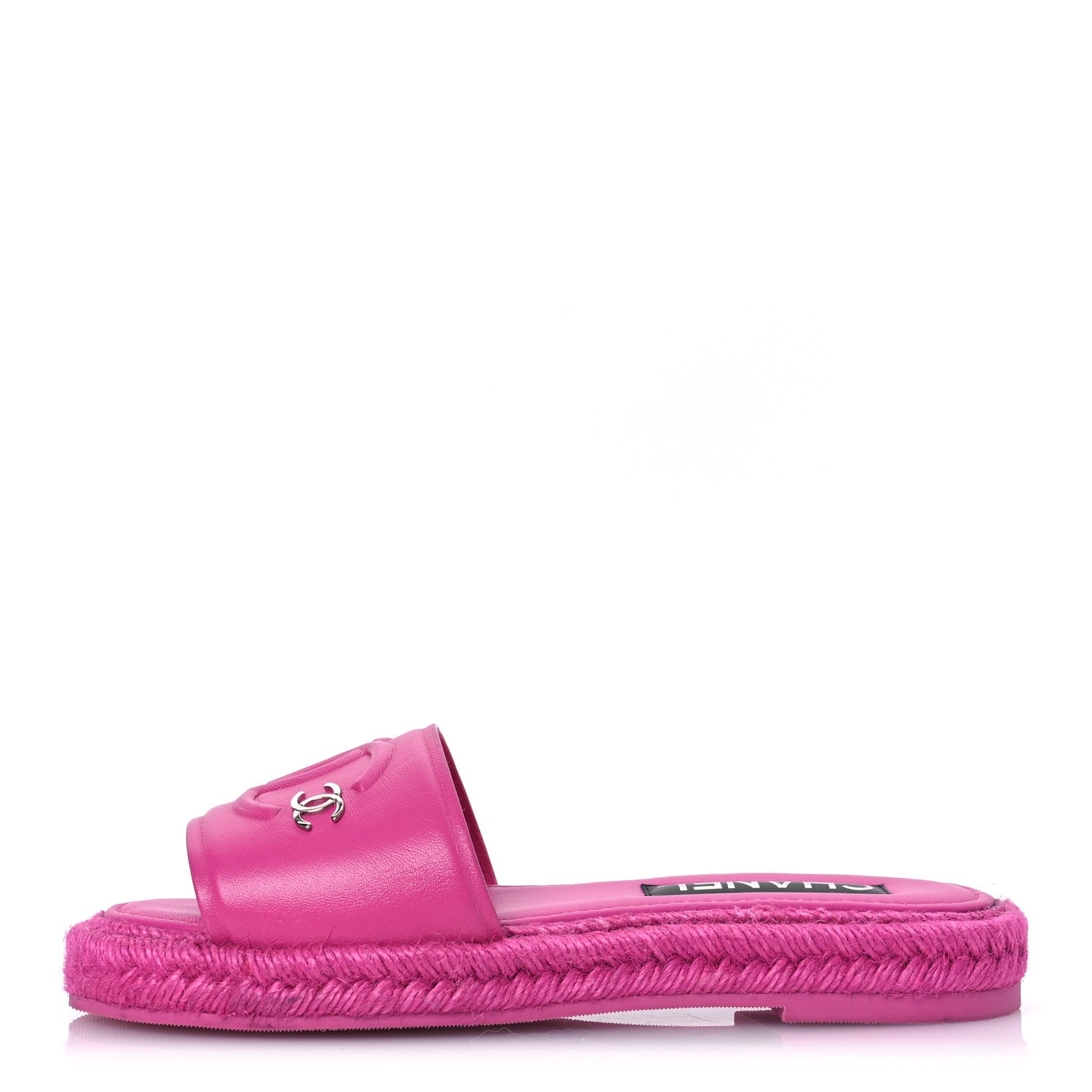 Chanel Lambskin Cord Braided Slide Sandals 37 Pink 1 of 10