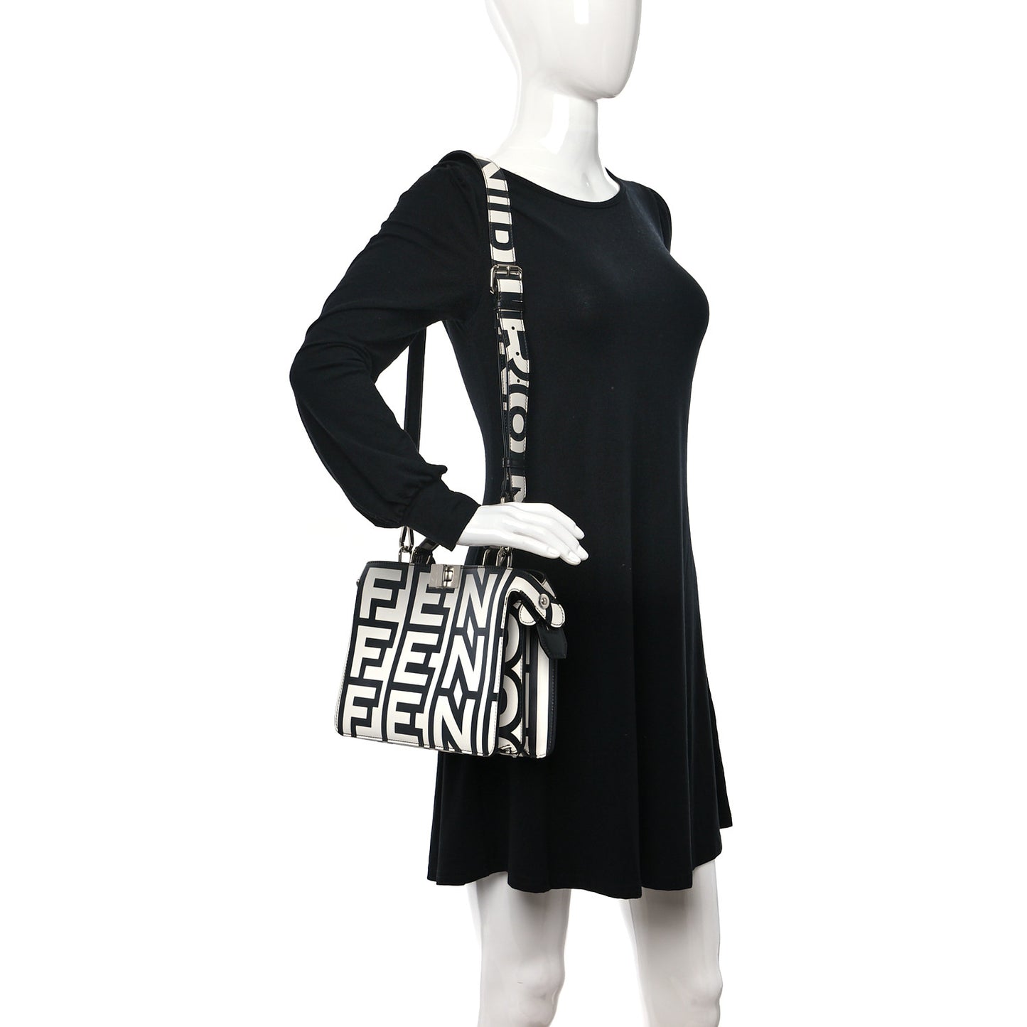 X MARC JACOBS Nappa Mini Peekaboo I SEE U Satchel Black White