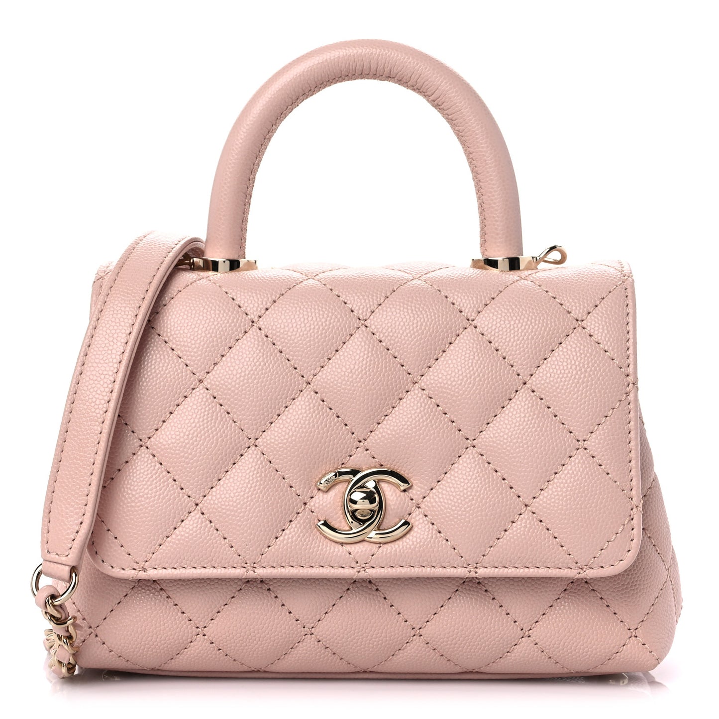 Caviar Quilted Extra Mini Coco Handle Flap Light Pink