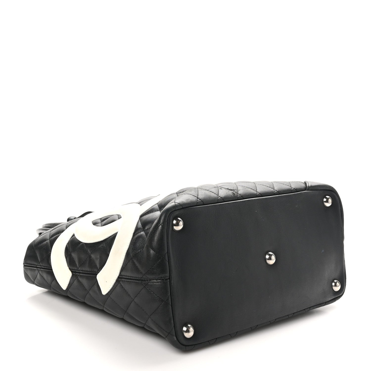 Chanel Calfskin Quilted Large Cambon Tote Black White 4 of 10