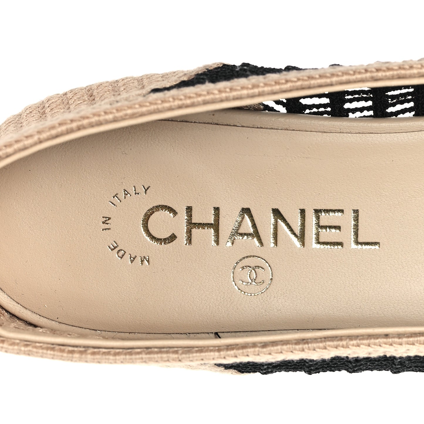 Raffia Cap Toe Ballerina Flats 39 Black Beige
