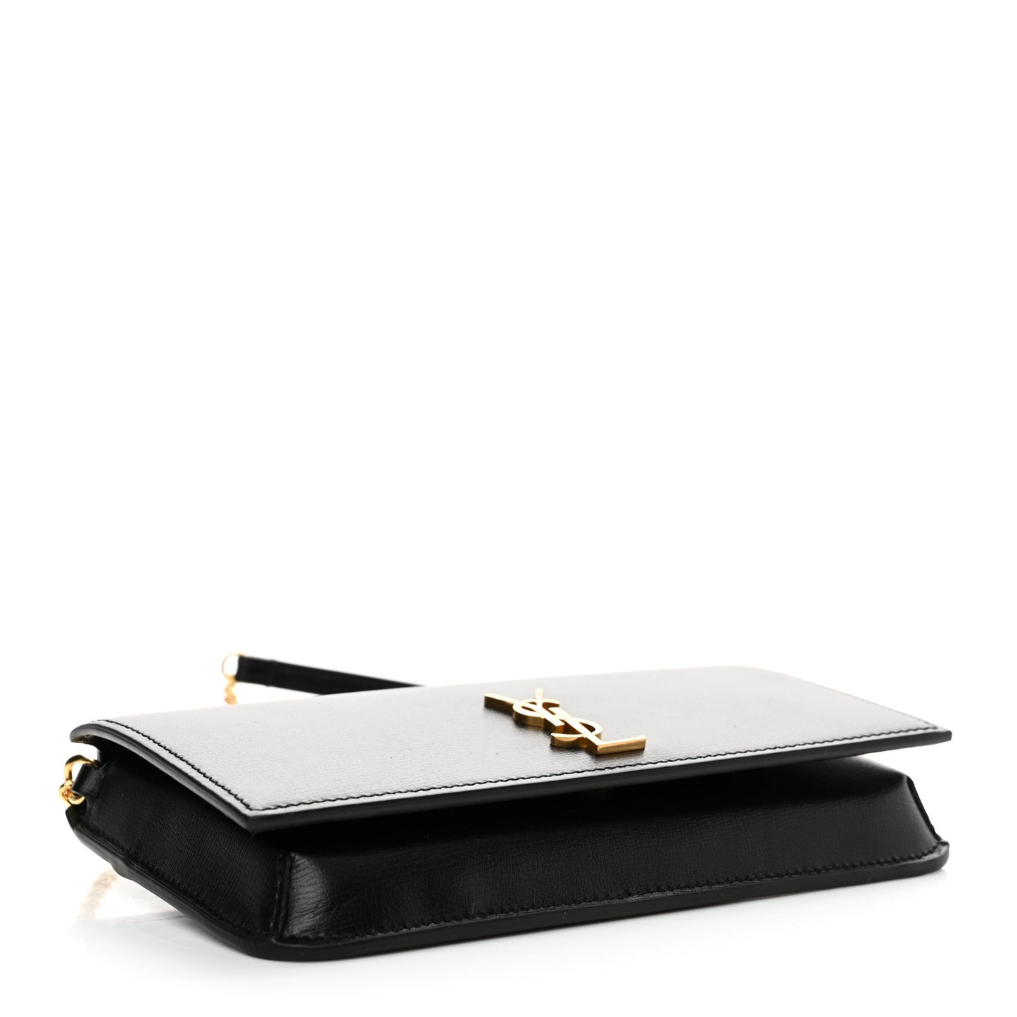 Grained Calfskin Monogram Phone Holder Crossbody Black